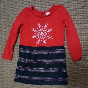 Girls Size 4 Gymboree Red and Black Snowflake Dress